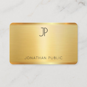 Cartão De Visita Elegante Faux Dourado Professional Modern Modelo