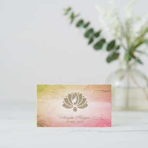 Cartão De Visita Elegante Flor de Lótus Brilhante Profissional