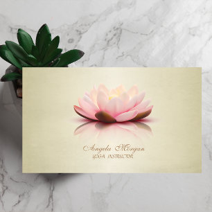 Cartão De Visita Elegante Flor de Lótus Chic Moderno Adorável