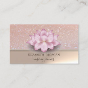 Cartão De Visita Elegante Flor de Lótus Gliter Chic Profissional