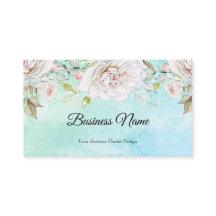 Elegante Floral Aquarela Azul Teal Rosa Branco