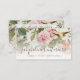 Cartão De Visita Elegante Floral Blush Pink Vintage Birds Rosas Bus (Frente/Verso)