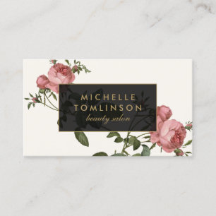 Cartão de visita elegante floral do salão de