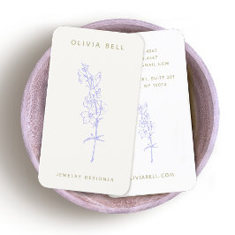 Cartão De Visita Elegante Floral Lavanda Larkspur