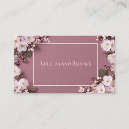 Cartão De Visita Elegante Floral Rosa de Cerejeira Mauve