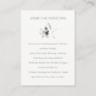 Cartão De Visita Elegante Foliage Star Wreath Festivo JewelCare