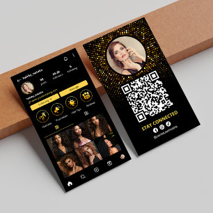 Cartão De Visita Elegante Foto de Cabelo de Estilista no Instagram 