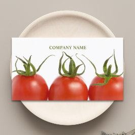 Cartão De Visita Elegante Foto de Tomate Limpo Nutricionista Agricu