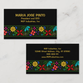 Cartão De Visita Elegante Funcionário Folk da América Latina
