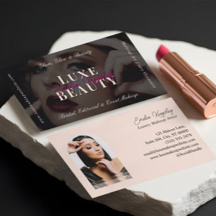 Cartão De Visita Elegante Glam Luxo Maquiagem Artista de Beleza Pre