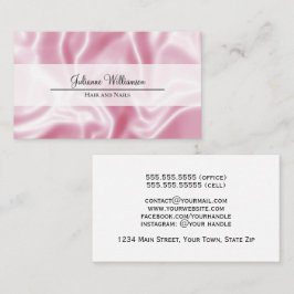 Cartão De Visita Elegante Glam Pink Satin Feminina