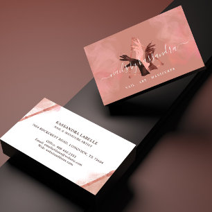 Cartão De Visita Elegante Glitter Glam Nail Art Mãos Manicure Salon