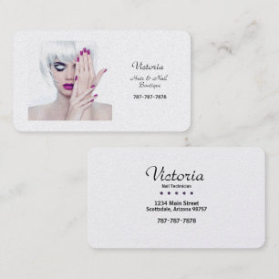 Cartão De Visita Elegante Hairstylist e Nail Boutique