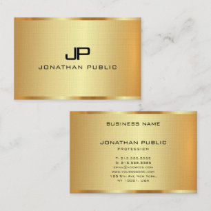 Cartão De Visita Elegante Inicial Monograma Personalizado com Aparê