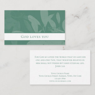 Cartão De Visita Elegante João 3:16 Bíblia Personalizada Escritura