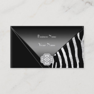 Cartão de Visita Elegante Joia Diamante Preto