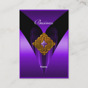 Cartão de Visita Elegante Joia Roxo Dourado