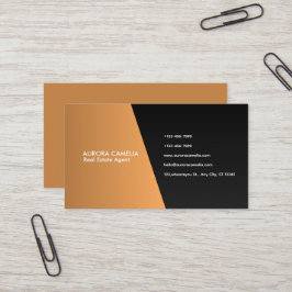 Cartão De Visita Elegante Kraft Brown & Black Gradient