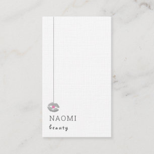 Cartão De Visita Elegante Lábios de brilho Linen Minimalista