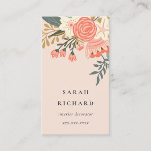 Cartão De Visita Elegante Laranja Esbranquiçado Cor-de-rosa Ambrosi