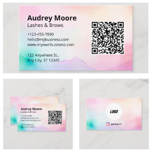 Cartão De Visita Elegante Lashes Brows Lash Tech Eyelash