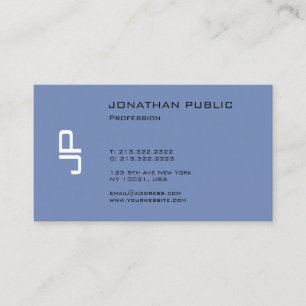 Cartão De Visita Elegante Limpo Monograma Trendy Design Modern Plai