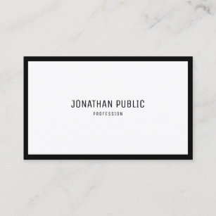 Cartão De Visita Elegante liso simples moderno branco preto