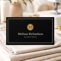 Elegante Logotipo de Botão Dourado Costureira, Alf