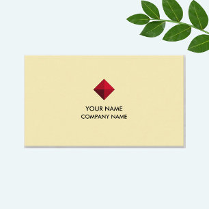 Cartão De Visita Elegante logotipo de diamante em burgundy sobre be