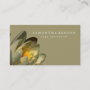 Cartão De Visita Elegante Logotipo de Flor de Lótus Preto e Branco 