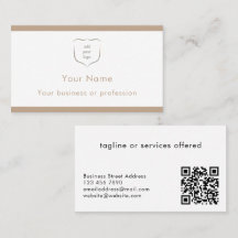 Elegante Logotipo Moderno Bege Código QR Profissio