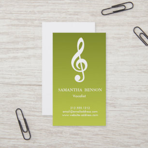 Cartão De Visita Elegante Logotipo Moderno de Clave Musical Vocalis
