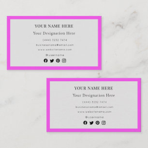 Cartão De Visita Elegante Logotipo Personalizado Moderno Minimalist