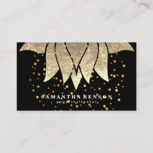 Cartão De Visita Elegante Lotus Flower Logotipo Mandala Instrutor Y