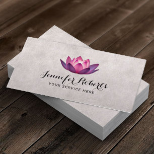 Cartão De Visita Elegante Lotus Flower Salon SPA - Terapia de Massa