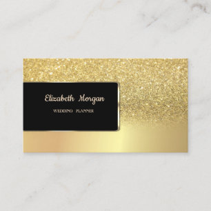 Cartão De Visita Elegante Luxo Chique Dourado Brilho Bokeh Ombre