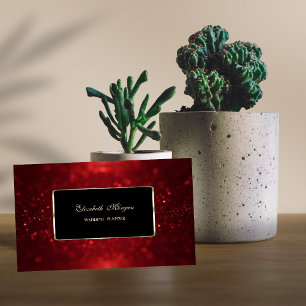 Cartão De Visita Elegante Luxo Estilo Brilho Vermelho Bokeh