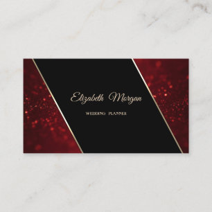 Cartão De Visita Elegante Luxo Estilo Glitter Vermelho Bokeh