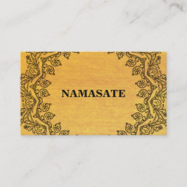 Cartão De Visita Elegante Mandala Namaste Dourada Yoga Art
