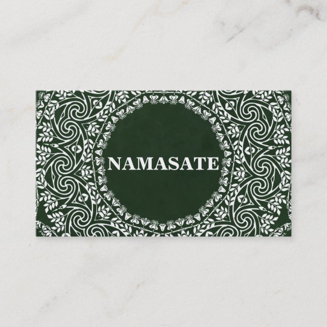 Cartão De Visita Elegante Mandala Namaste Yoga Logo Art (Frente)