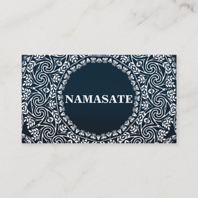 Cartão De Visita Elegante Mandala Namaste Yoga Logo Art (Frente)