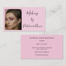 Cartão De Visita Elegante Maquiagem Fotográfica com Letra Script Ro