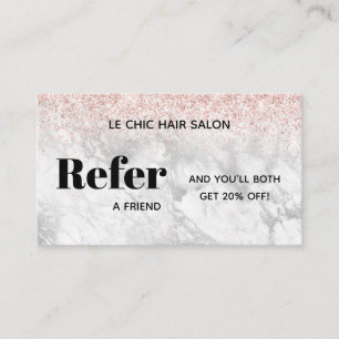 Cartão De Visita Elegante Marble Salon Spa Referral Busine
