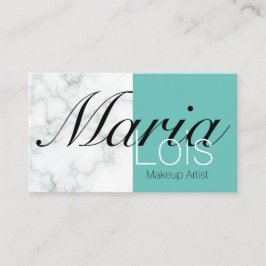 Cartão De Visita Elegante Marble Two Tone Makeup Artéria C