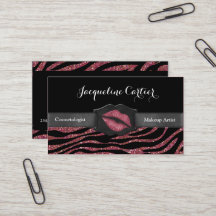 Elegante Marsala Zebra Glitter Kiss Cosmetólogo