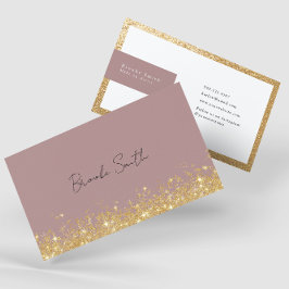 Cartão De Visita Elegante Mauve e Dourado luxo