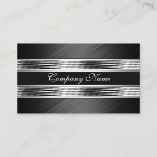 Cartão De Visita Elegante Metal Cromado Prata Preto 2