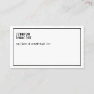 Cartão De Visita elegante minimalista, branco e profissional limpo
