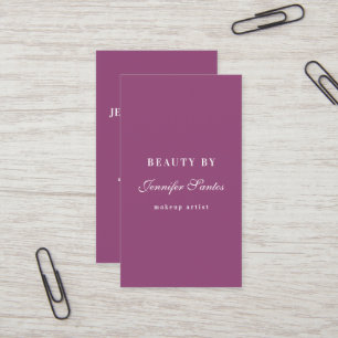 Cartão De Visita Elegante Minimalista Burgundy QR Code Beauty Salon