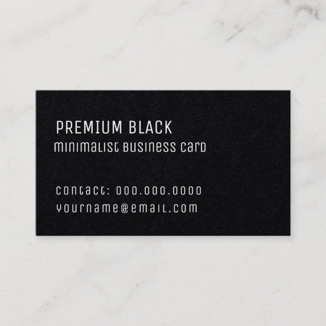 Cartão De Visita elegante minimalista negro premium (Frente)
